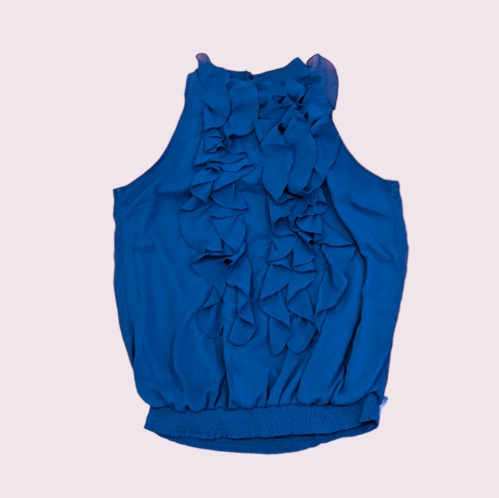 3/$15 Mossimo Chiffon Ruffled Office Halter Tank Keyhole Back